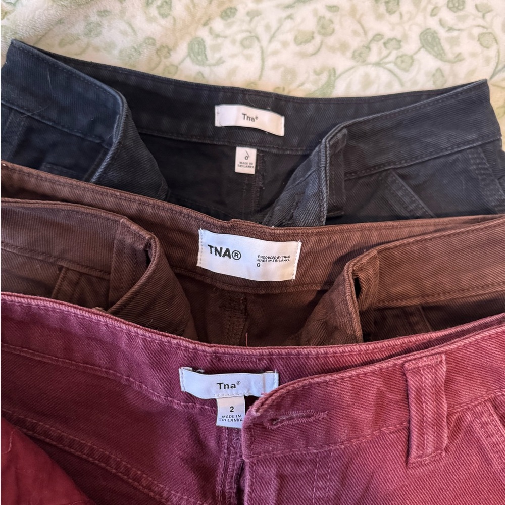 TNA Women's Carpenter Jeans - Black, Brown, and Burgundy